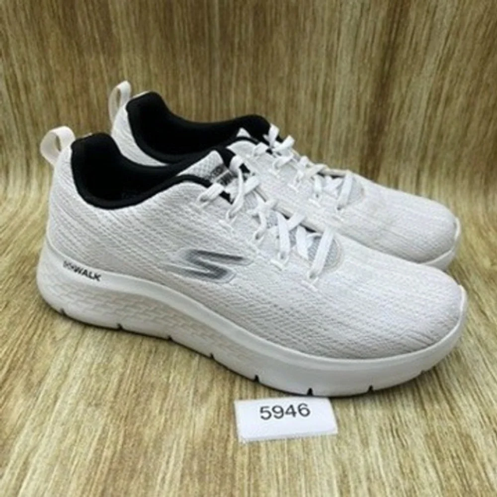 Skechers Go Walk Flex Men's Shoe Size 7.5‎ White Shoes Walking Sneakers 216481